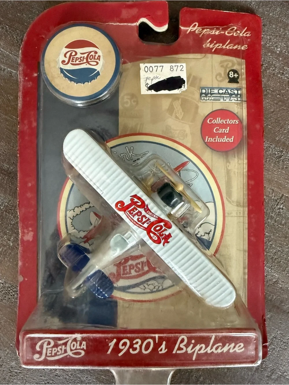 Pepsi-Cola Kids 1930s Biplane Toy - Red, White & Blue- set